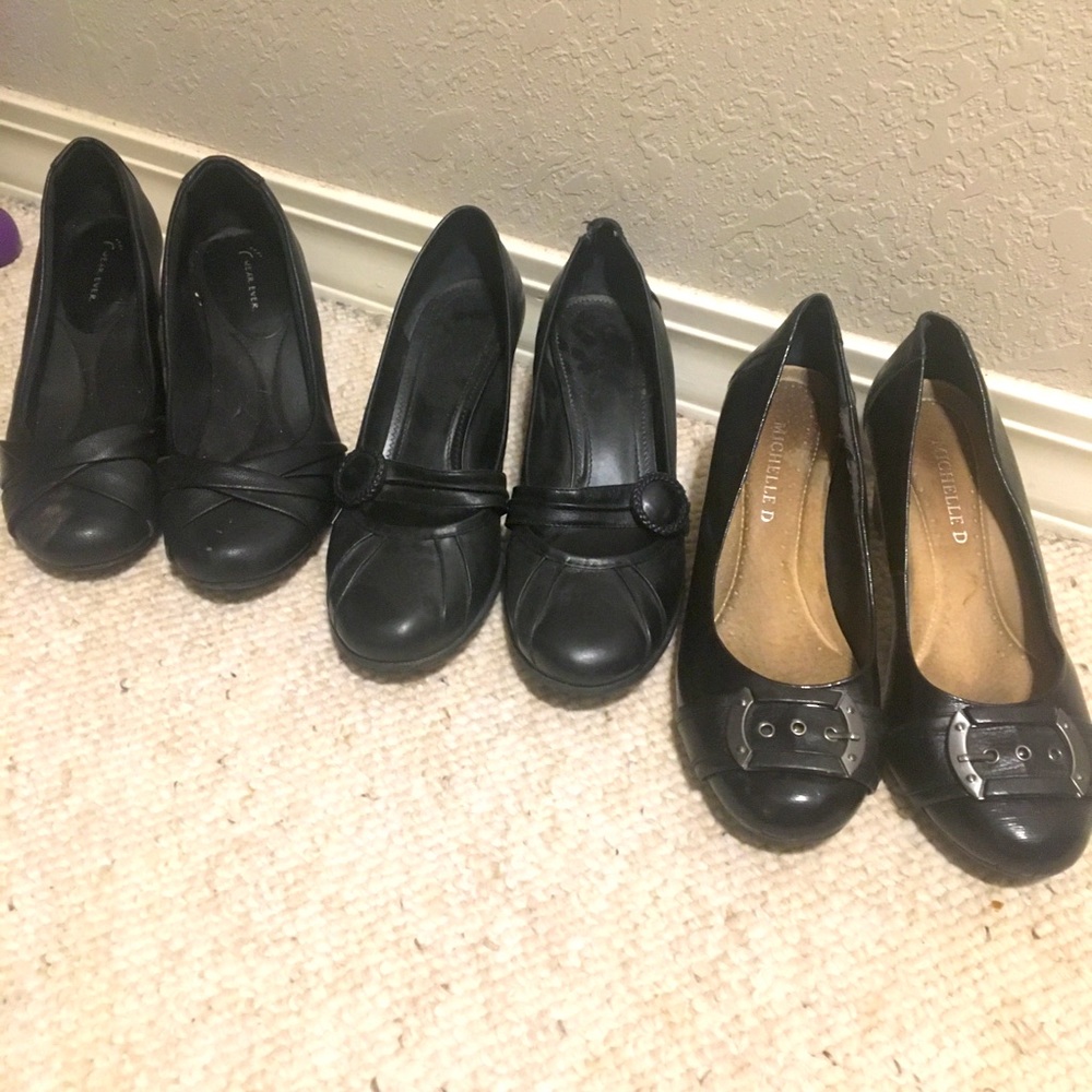 3 pair of expensive low heels size 8